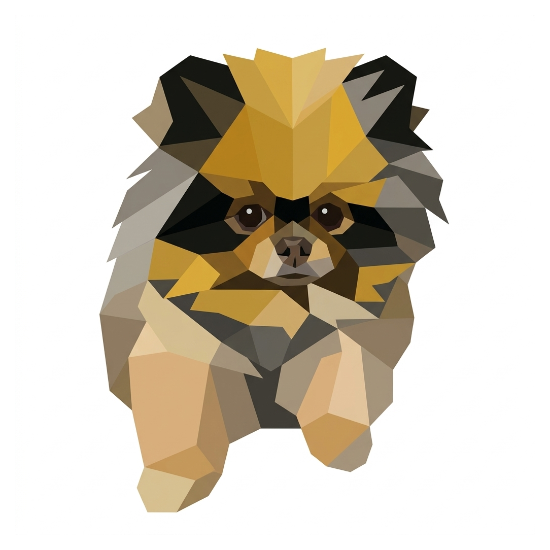 Pomeranian sticker — Low Poly